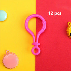 12pcs Colored Light Bulb Buckle Keychain Plush Doll Hook