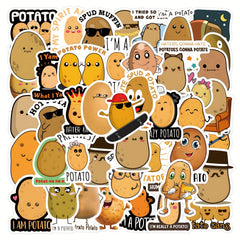 60pcs Potato Graffiti Stickers for Guitar Luggage Waterproof DIY Stickers