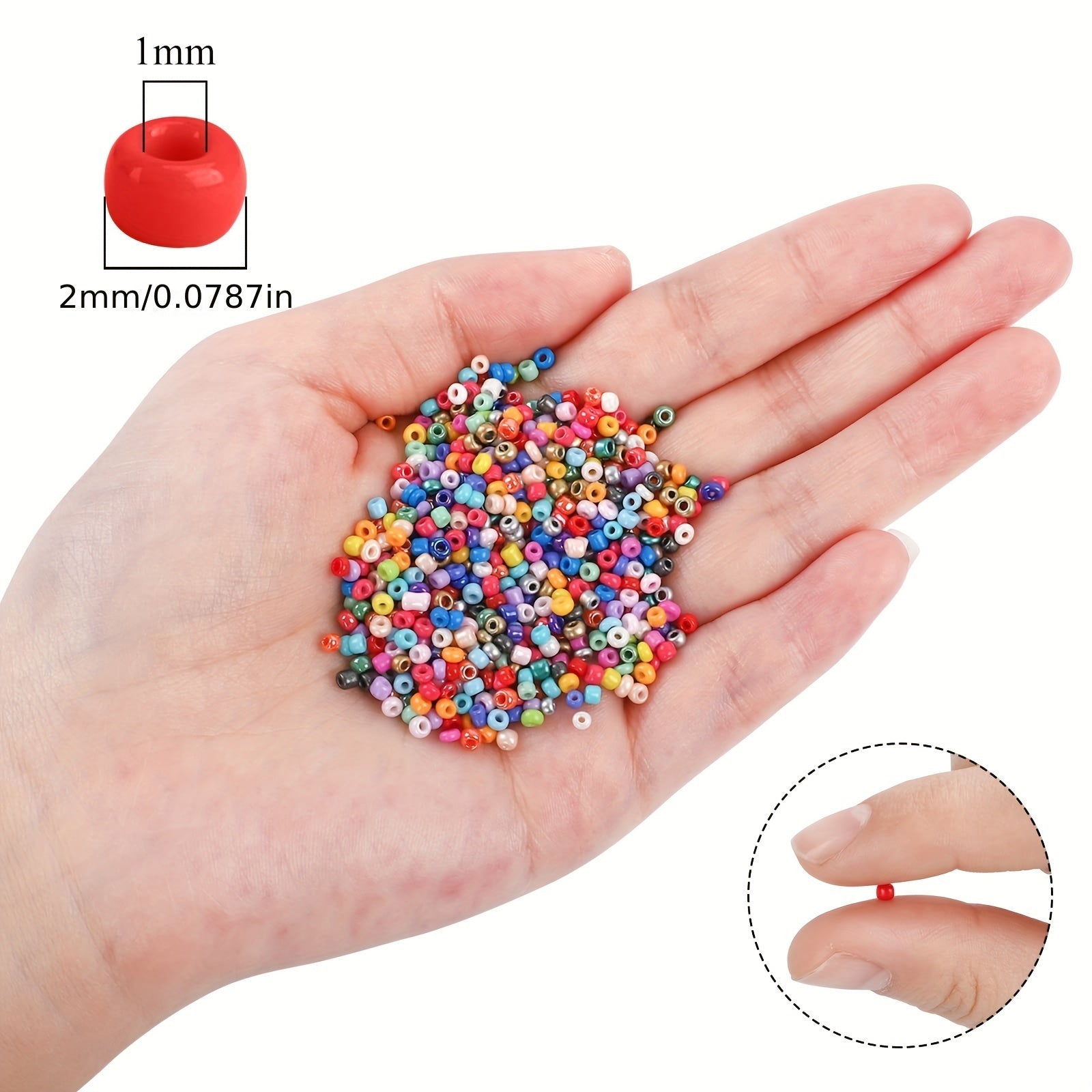 18000pcs 2mm 24 Colors Glass Seed Beads Jewelry Making DIY Supplies