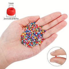 18000pcs 2mm 24 Colors Glass Seed Beads Jewelry Making DIY Supplies