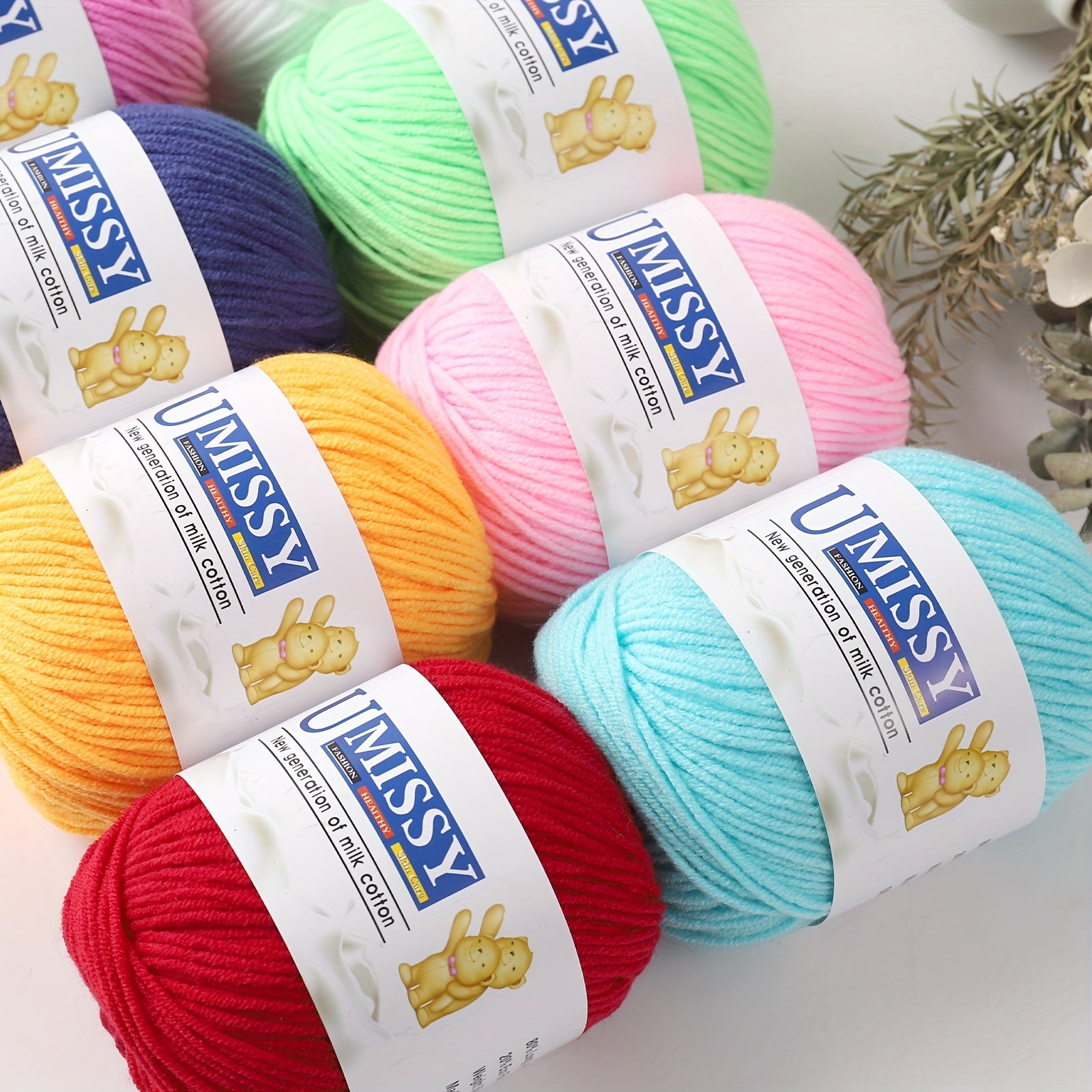 2pcs 50g Cotton Blended Knitting Yarn Soft Yarn For Beginners DIY Yarn