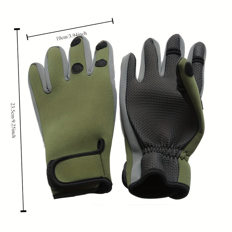 Non slip Fishing Gloves Waterproof Fingerless Gloves