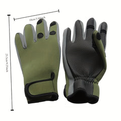 Non slip Fishing Gloves Waterproof Fingerless Gloves