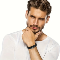 Inspirational Leather Bracelet for Son/Grandson - Always With You