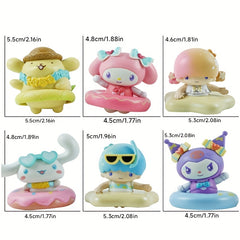6Pcs Pom Pom Purin Swimming Table Ornament Cake Decoration Gift