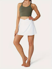 2 in 1 V Waist Tennis Skirt High Stretch Running Sports Skorts