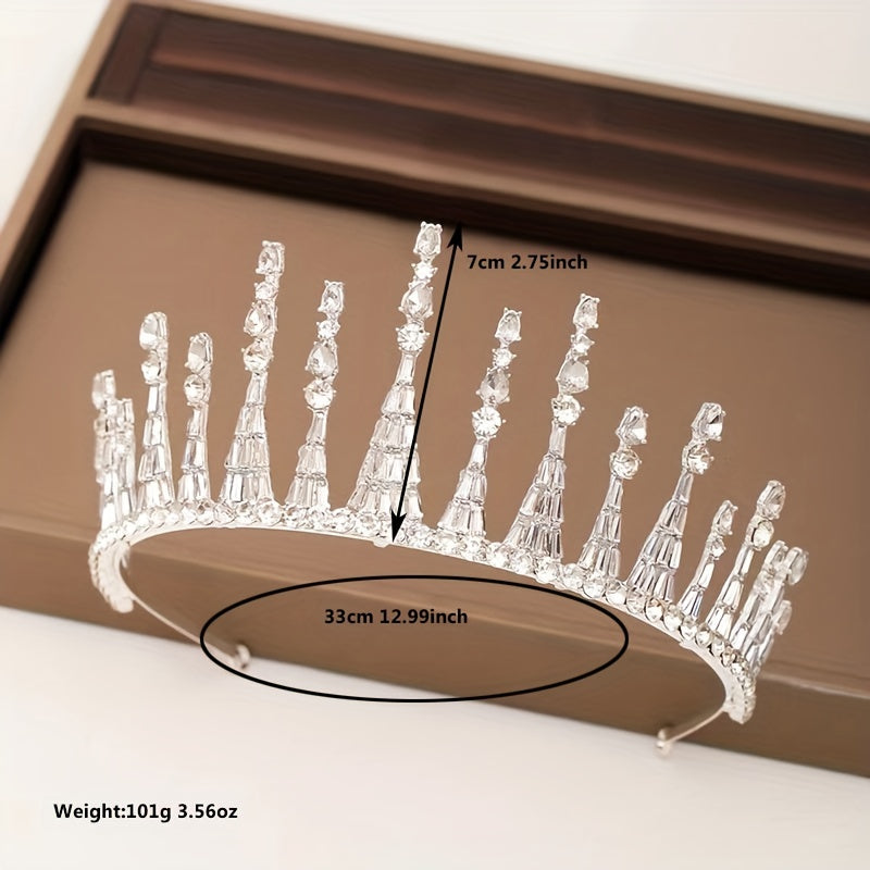 Silvery Crystal Headband Tiara Princess Crown Head Jewelry