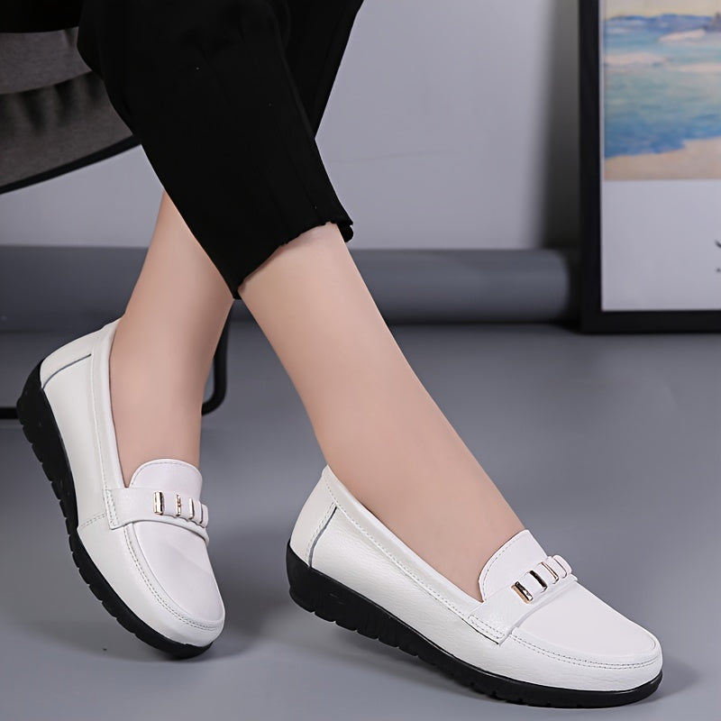 Women's Low Wedge Loafers Lightweight Slip On Loafers Women's Footwear
