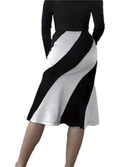 Random Print Mermaid Skirt for Work Office