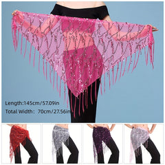 Sequins Tassel Belly Dance Hip Scarf Triangle Wrap Skirts Belly Belt