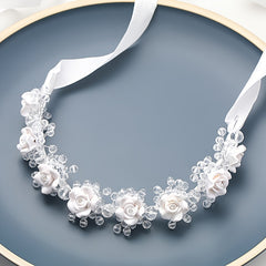Crystal Flower Headband Tiara For Women Bride Queen Wedding