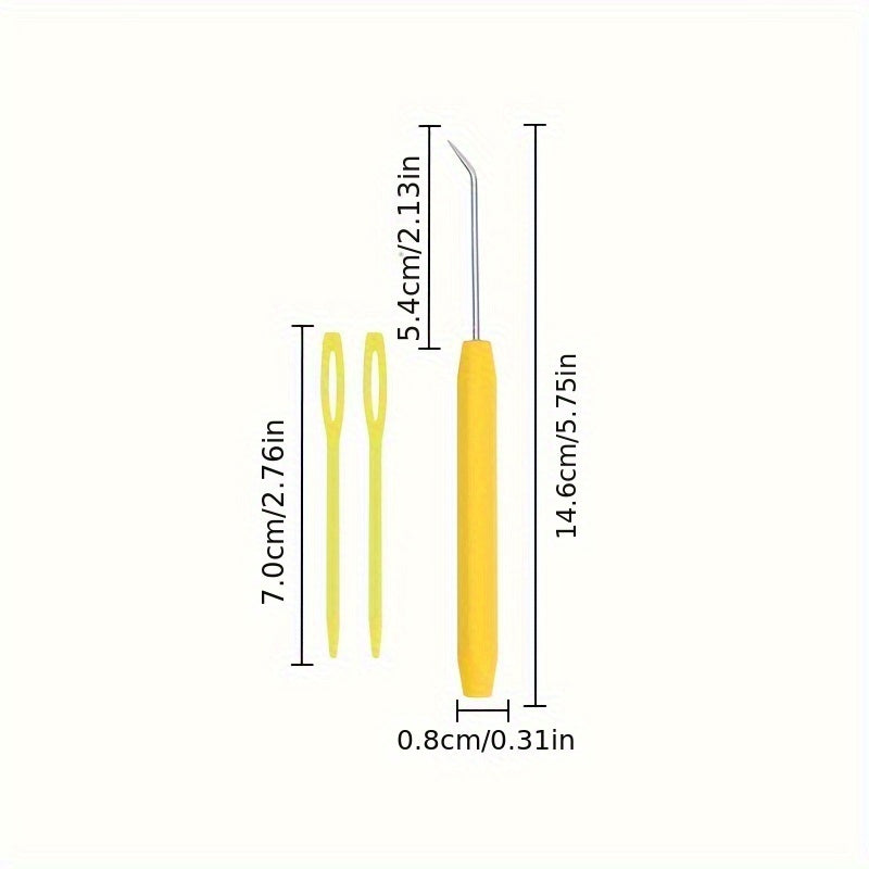 3pcs Weaving Needle Set Crochet Hooks Ergonomic Grip for Arthritic Hands