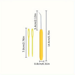 3pcs Weaving Needle Set Crochet Hooks Ergonomic Grip for Arthritic Hands