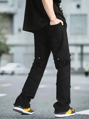 Men's Loose Fit Raw Trim Denim Pants