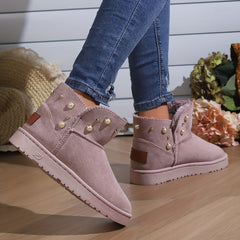 Women's Non-slip Medium Tube Snow Shoes Warm Thick Bottom Ankle Shoes