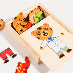 Little Bear Dress Up Puzzle Toy for Boys and Girls
