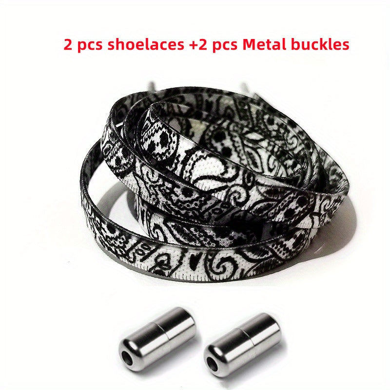 2pcs Colorful No Tie Flat Elastic Shoelaces for Kids & Adults Lazy Shoelaces
