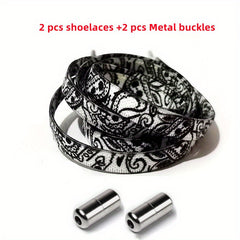 2pcs Colorful No Tie Flat Elastic Shoelaces for Kids & Adults Lazy Shoelaces