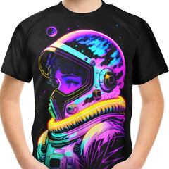 Astronaut 3D Print Boy's Tee Short Sleeve Comfy T-shirt