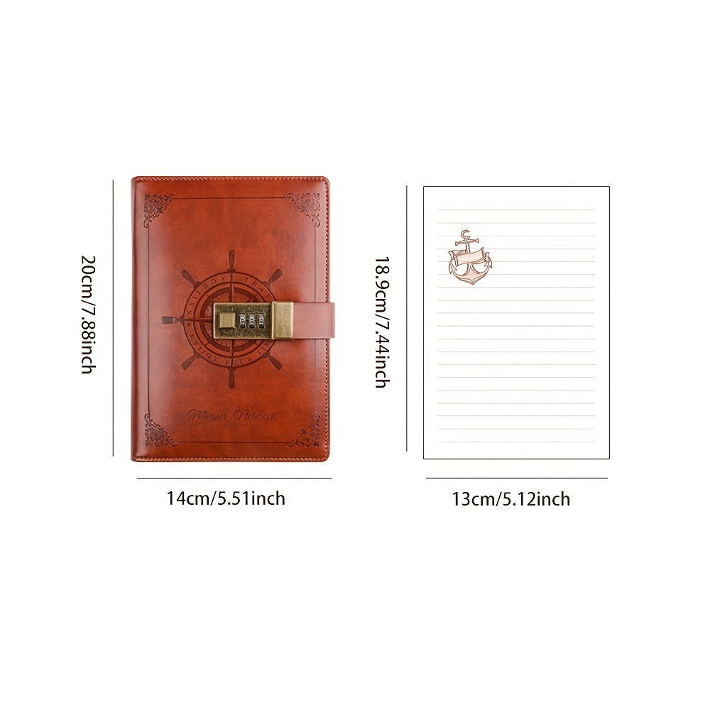 Vintage Password Book Diary With Lock Hand Ledger Student Notepad Stationery