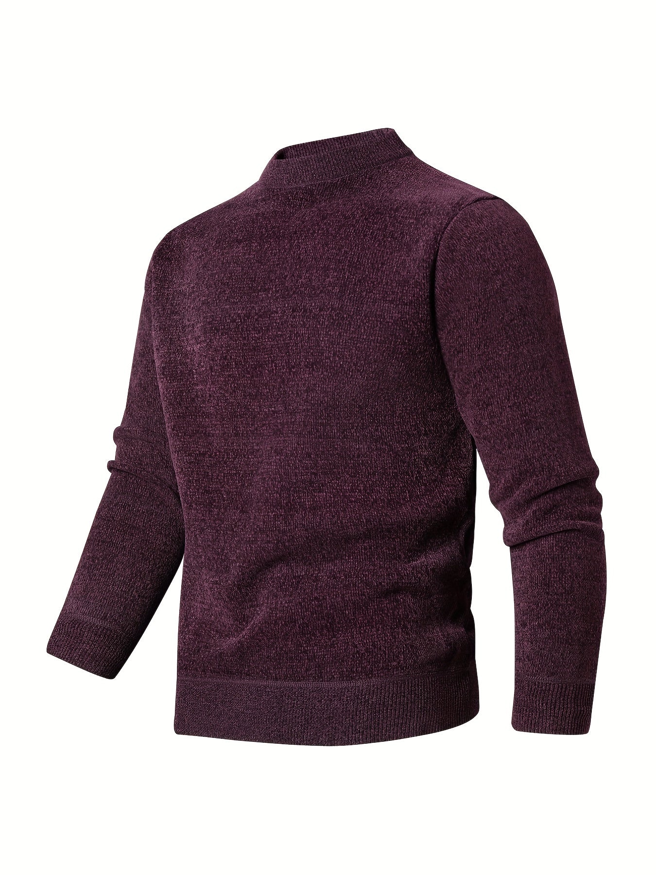 Knitted Stand Collar Sweater Men's Casual Warm Pullover Sweater