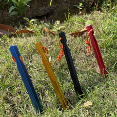 10pcs Aluminum Tent Ground Nails Outdoor Camping Fixed Nail w/ Storage Bag