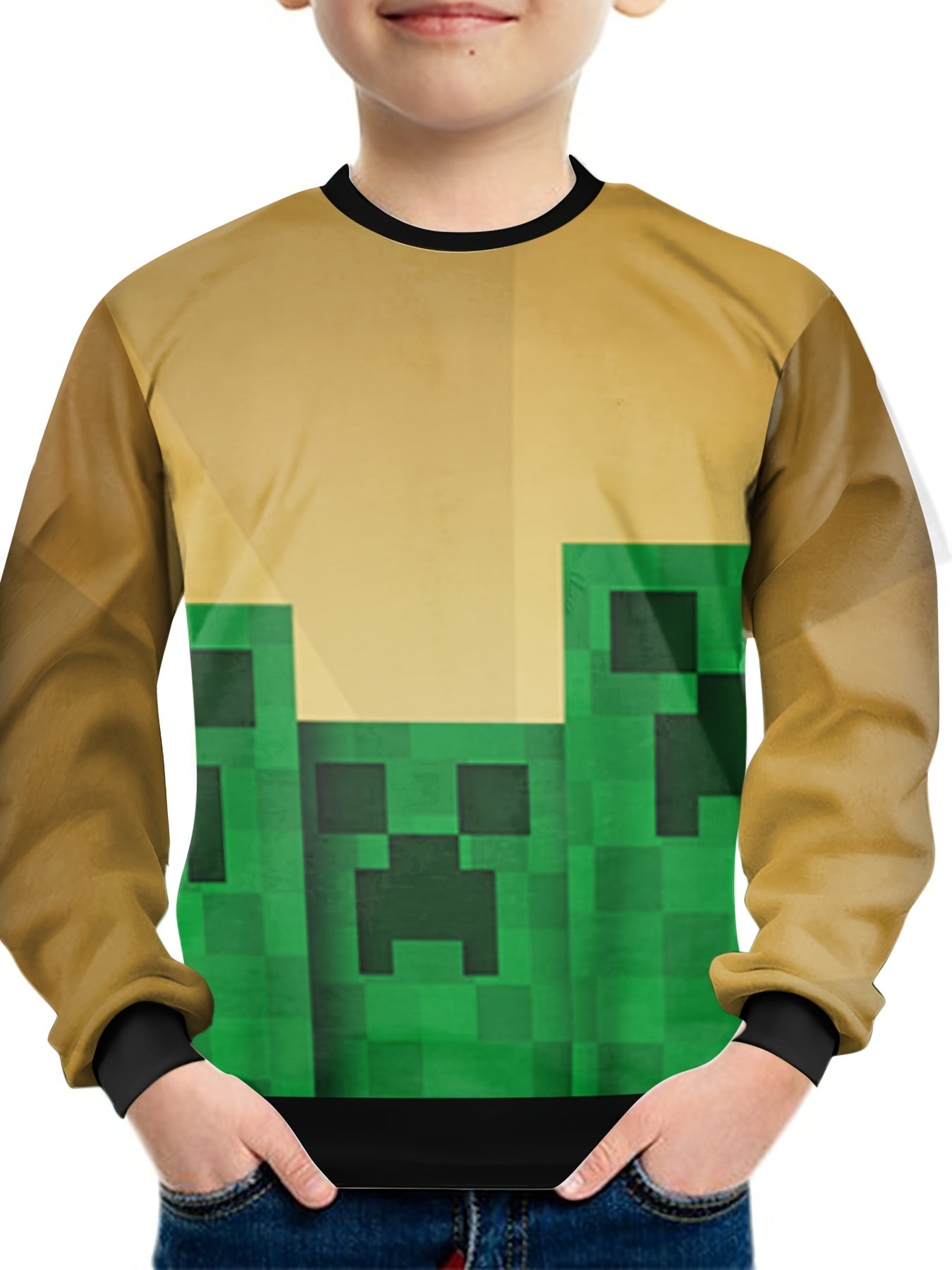 Teens 3D Print Sweatshirt, Casual Pullover Street Wear
