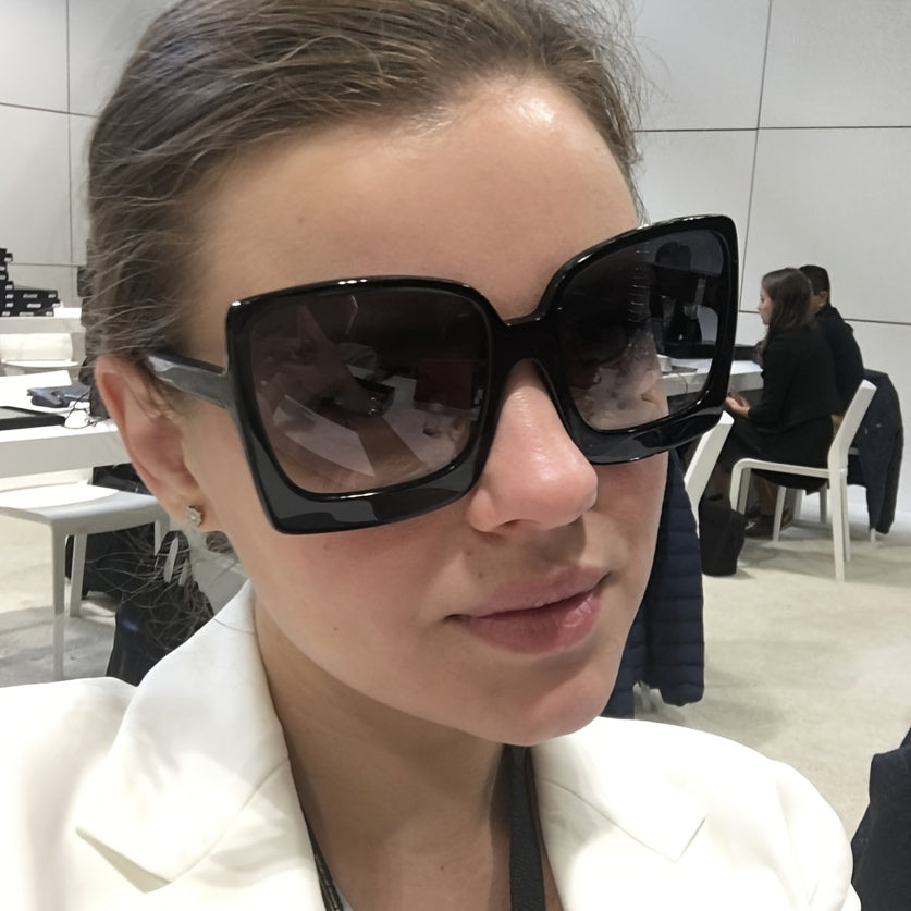 Vintage Leopard Square Sunglasses Oversized Frame Eyeglasses