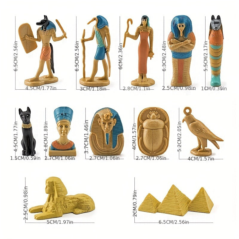12-Piece Egyptian Pyramid Lion Face Mummy Box Toy Set