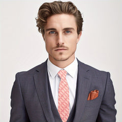 Red Paisley British Men's Tie Wedding NeckTie