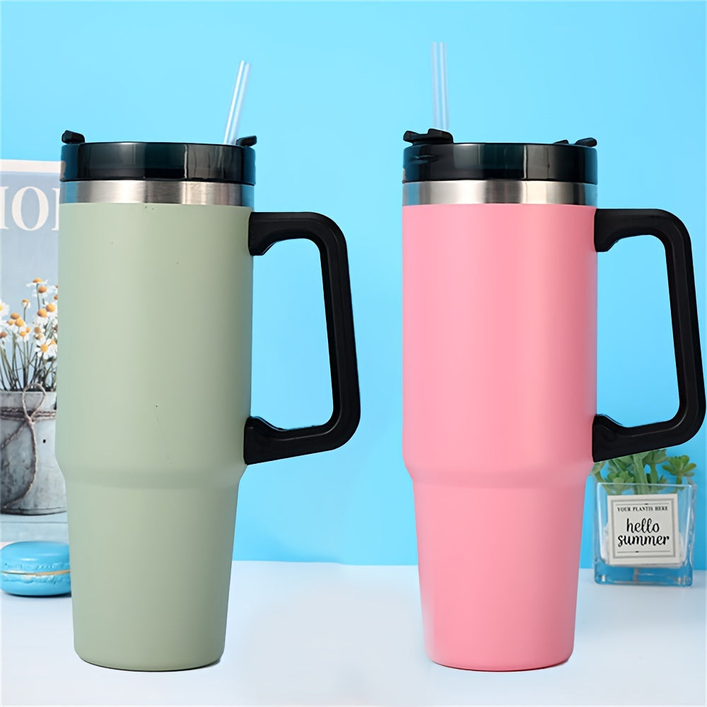 980ml Stainless Steel Water Cup Insulated Straw Bottle