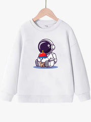 Girls Astronaut Bubble Tea Sweatshirt Long Sleeve Top