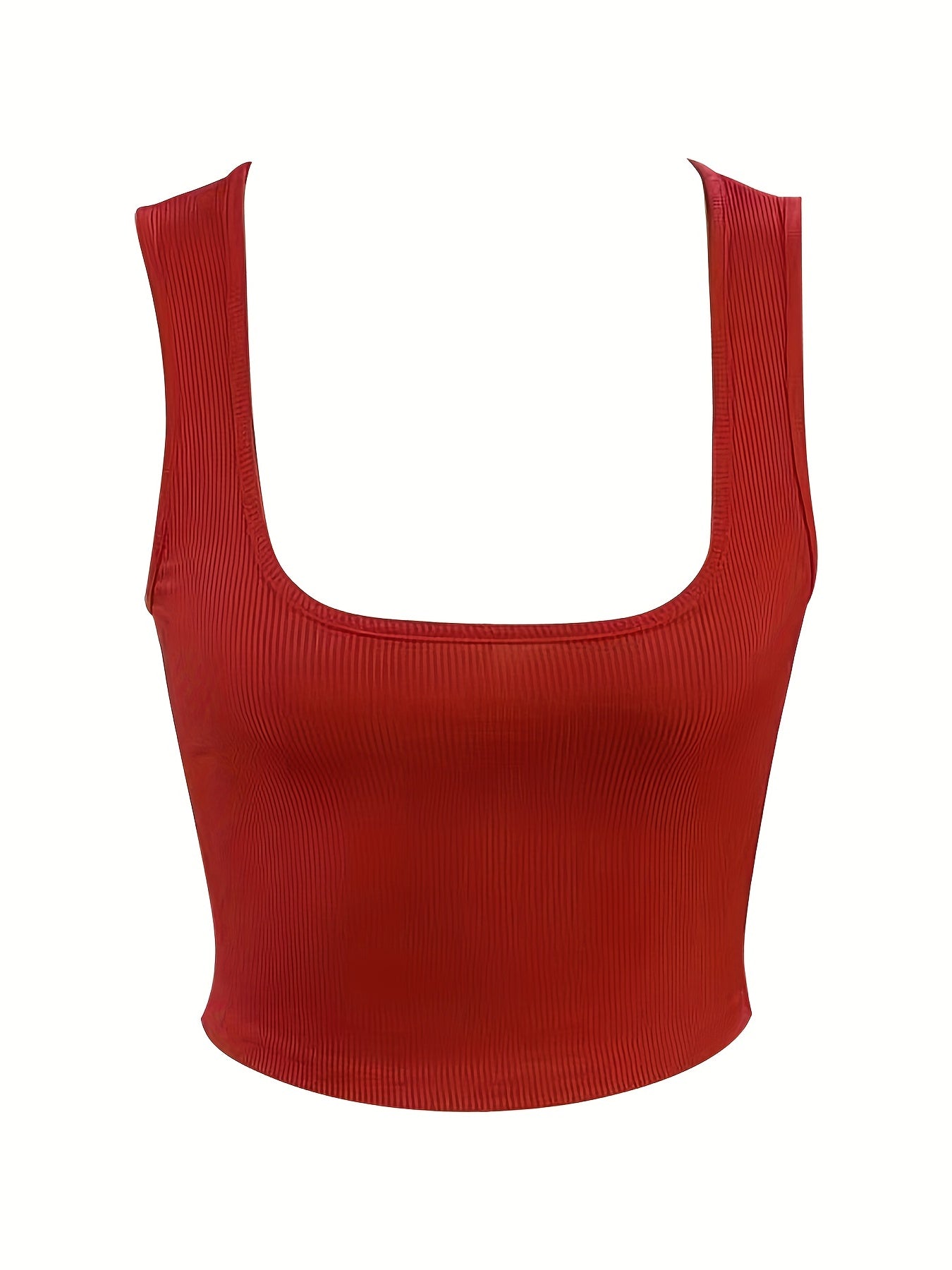 Sleeveless Square Crop Tank Top for Summer Women's Clothing