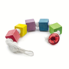 Colorful Wooden Parrot Swing Toy for Chewing with Cage Accessories