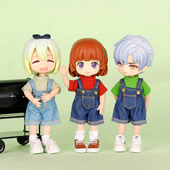 1/12 BJD Doll Short-sleeved Overalls Suit excluding Dolls/Shoes