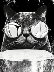 Vintage Cat Graphic T shirt for Men 3D Digital Print Crew Neck Tee