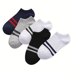 5Pairs Boys Kids Casual Striped Boat Socks Cotton Low Cut Ankle Socks