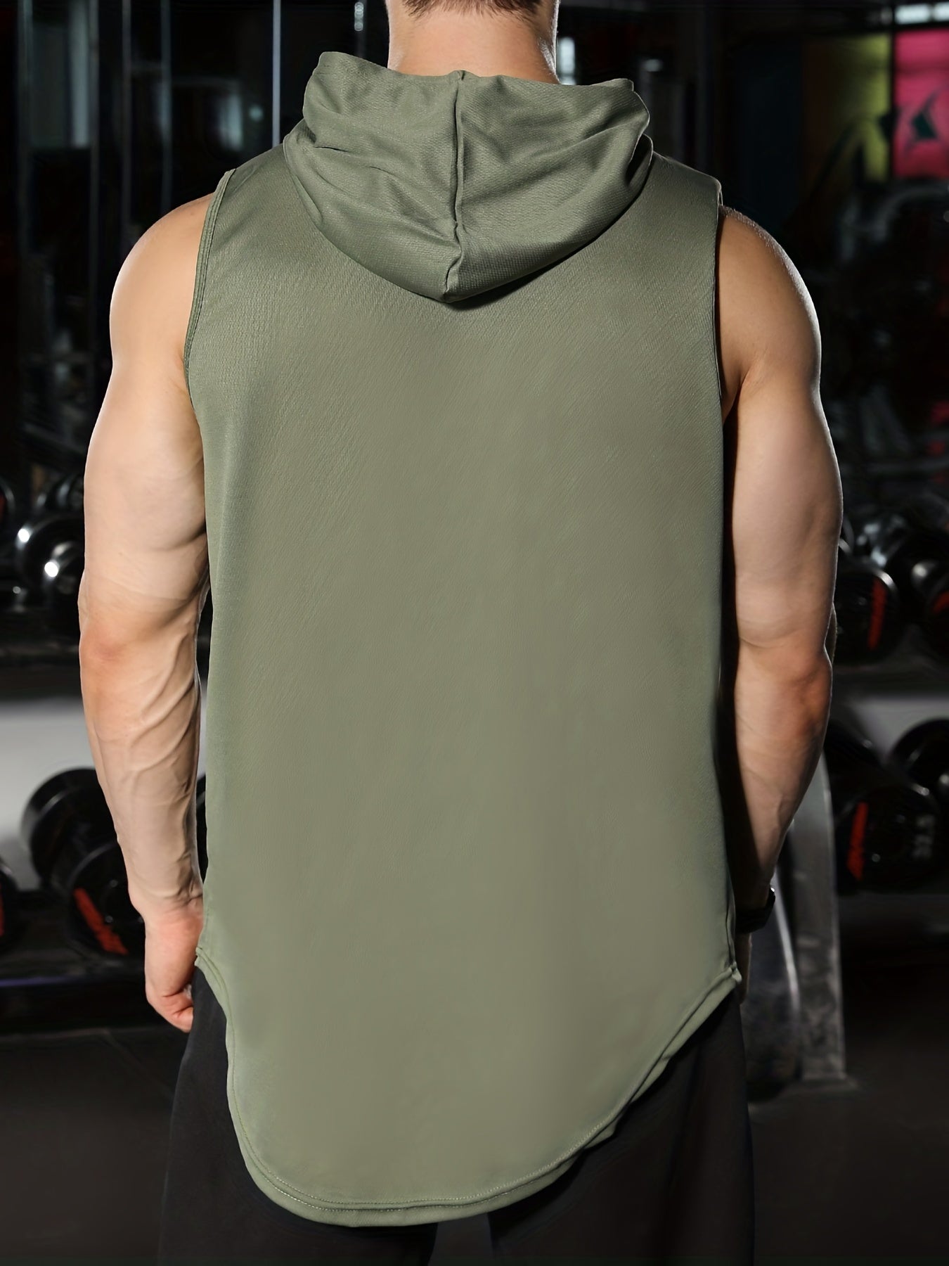 Men's Summer Sleeveless Hooded Tank Top Stretch Breathable Active Loose Fit