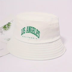 LOS ANGELES Print Bucket Hat Casual Fisherman Cap Basin Hat For Women Men