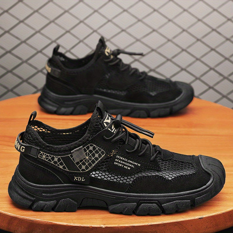 Men's Breathable No Tie Sneakers for Casual Walking