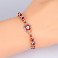 Adjustable Bracelet with Rhinestones & Beads - Perfect Gift for Women