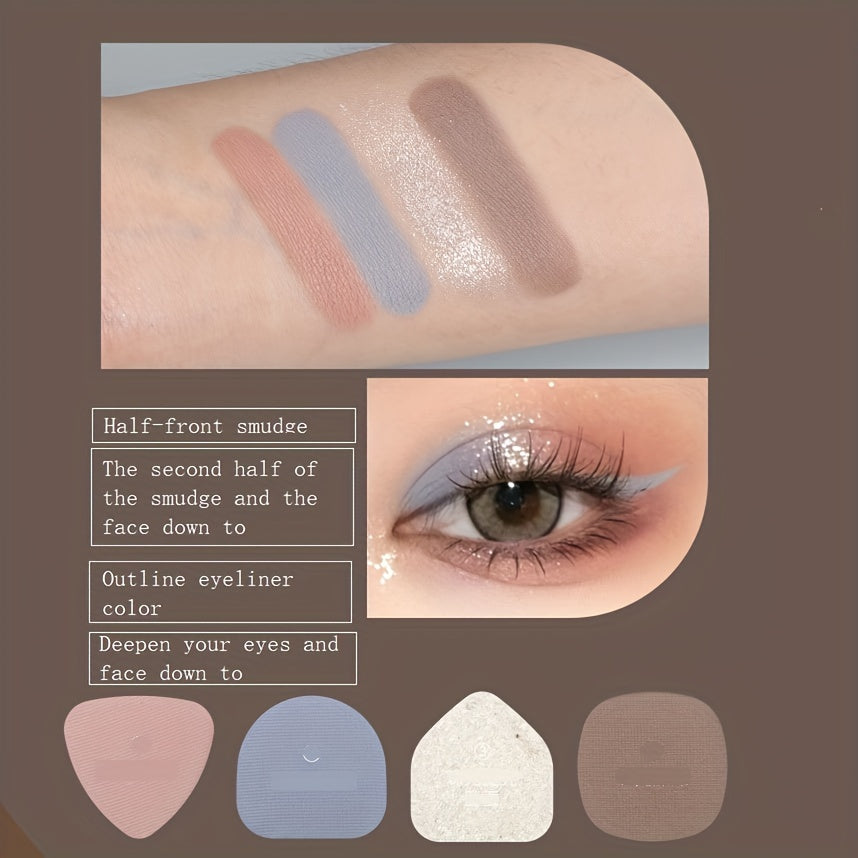 Wasteland Style Eyeshadow Palette - 4 Shimmering Matte Finish Colors