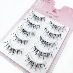 5 Pairs Manga Silk Eyelashes Cluster False Full Strip False Lashes