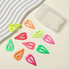 10pcs Fluorescent Star Square Hair Clip Headwear Sweet Hair Accessories