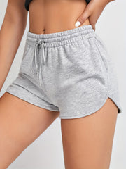 Sporty Elastic High Waist Shorts Women's Clothing