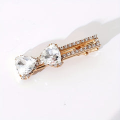 Bowknot Crystal Hair Clip Non slip Duck Billed Clip Female Side Clip
