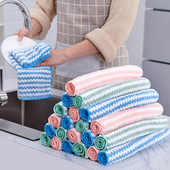 Coral Velvet Dishcloth Absorbs Water Scouring Pad Cleaning Towel Kitchen