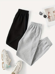 Casual Elastic Waist Jogger Pants Women's Clothing