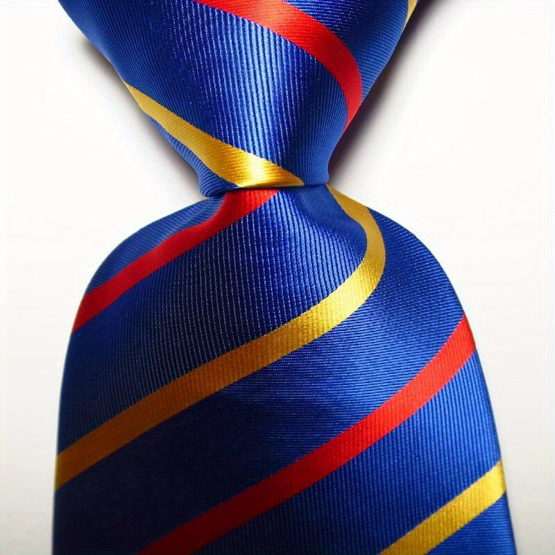 Men's Green Orange Stripe Tie