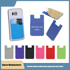 Silicone Cell Phone Card Holder Back Sticker Money Pouch Case Wallet